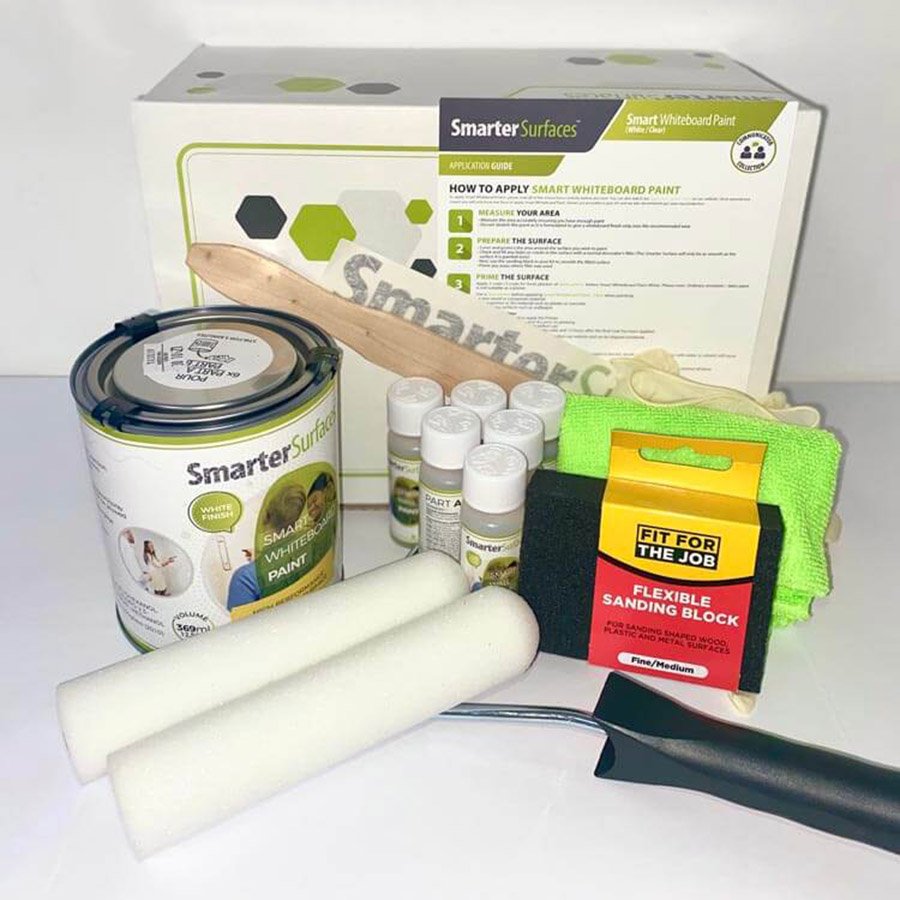 ערכה שלמה לצבע לוח מחיק חכם לבן