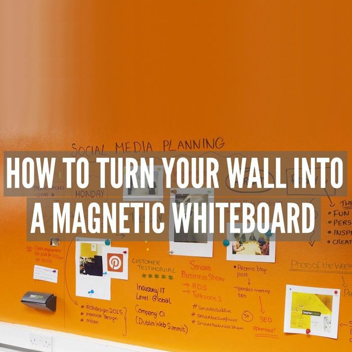 Magnetic whiteboard used for social media planning