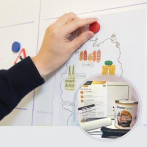 צבע מגנטי חכם עם מגנטים להצמדת ציורים לקיר